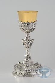 Wide Base Baroque Chalice with Paten - 049CH