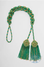 Clergy Items Cincture - Braided Knot Green and Gold