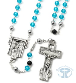 Rosary Holy Door Rosary in Antique Silver – Ghirelli® Jubilee Edition with 16 Panel Meditations