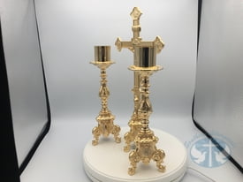 Small Altar Set with tall candlesticks- 24k Gold Plated