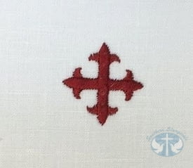 Red Cross Amice - Italian Linen