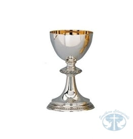 Metalware Artistic Silver Chalice and Paten 1862 by Molina