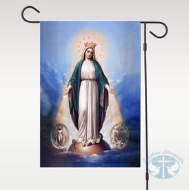 Our Lady of Grace Miraculous Medal Garden Flag