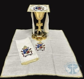 Pope Leo XIV Embroidered Altar Linen Set