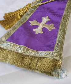 Large Reversible Confessional Stole Purple/Creme