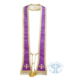 Large Reversible Confessional Stole Purple/Creme