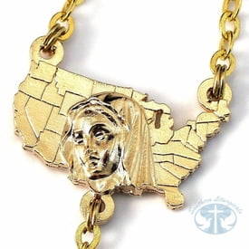 USA Rosary Gold Finish