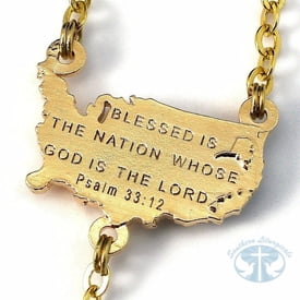 USA Rosary Gold Finish