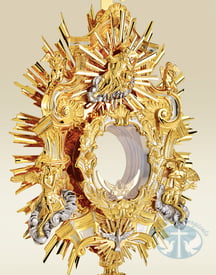 Baroque Style Monstrance DJR-7423 - Gold Plated
