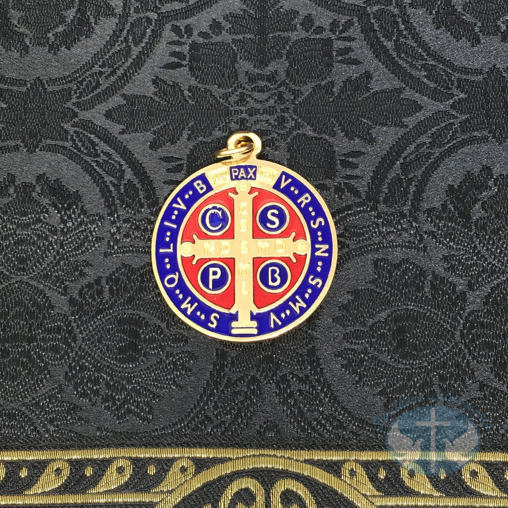 Sisters of Carmel: St. Benedict Medal - Gold Plated Enamel