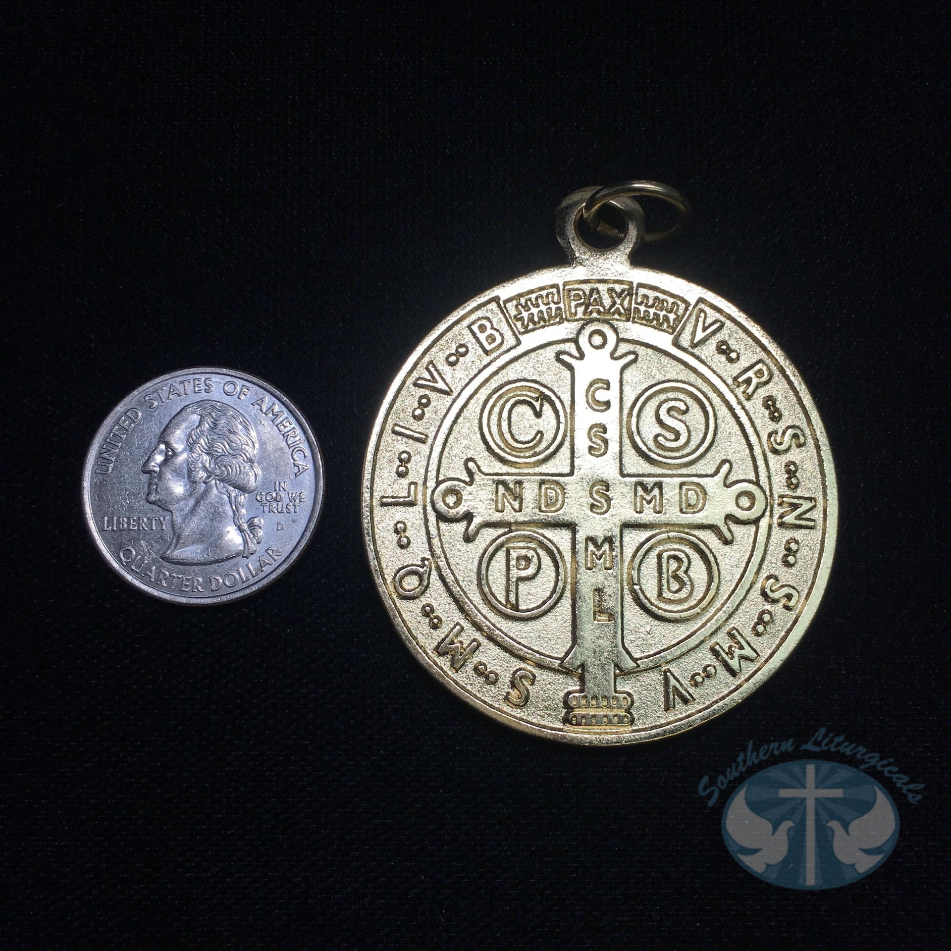 St. Benedict Medal -Gold Toned 2 inch