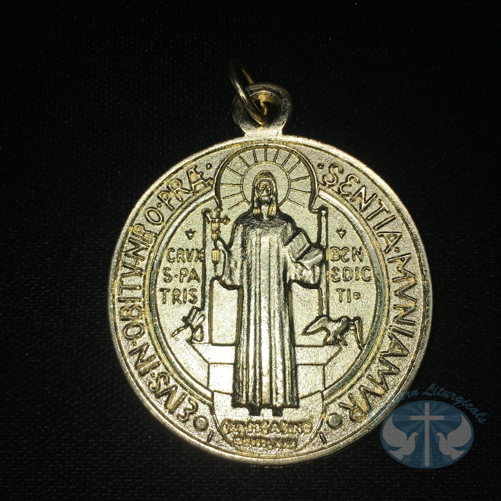 2 Inch Gold and Silver Saint Benedict Medals