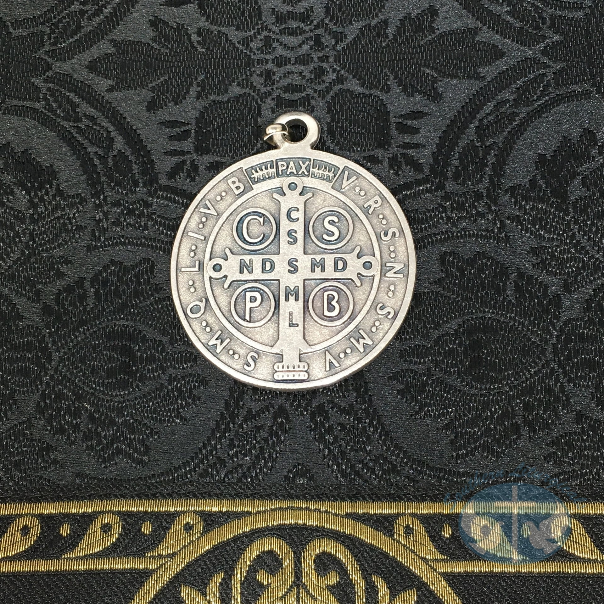 Saint Benedict Medallion Necklace - Silver - Double-Sided