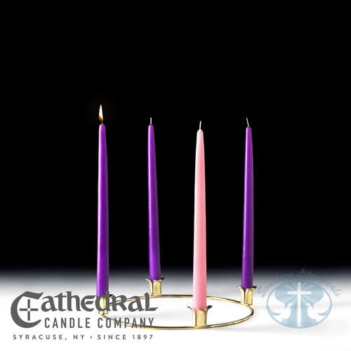 Advent Home Candle Set with Metal Wreath