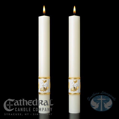 Ornamented Complementing Candles- Pair
