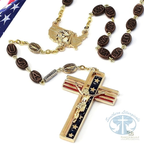 USA Rosary Gold Finish