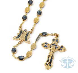 Miraculous Medal Gold Enamel Rosary