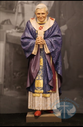 Pope Benedict XVI - Hand Carved Statue
