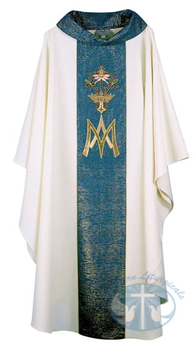 Marian Chasuble- Hand Embroidered