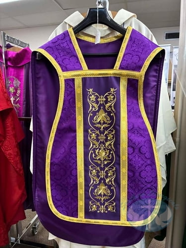 Roman Fiddleback Chasuble - Purple