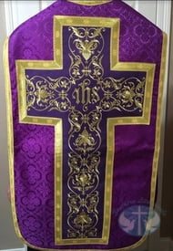 Roman Vestment Set Roman Fiddleback Chasuble - Purple